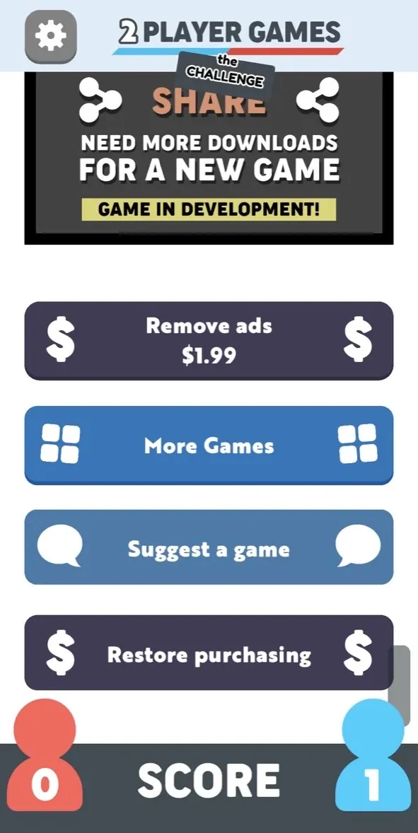 The paywall screen of the 2 Player Games app