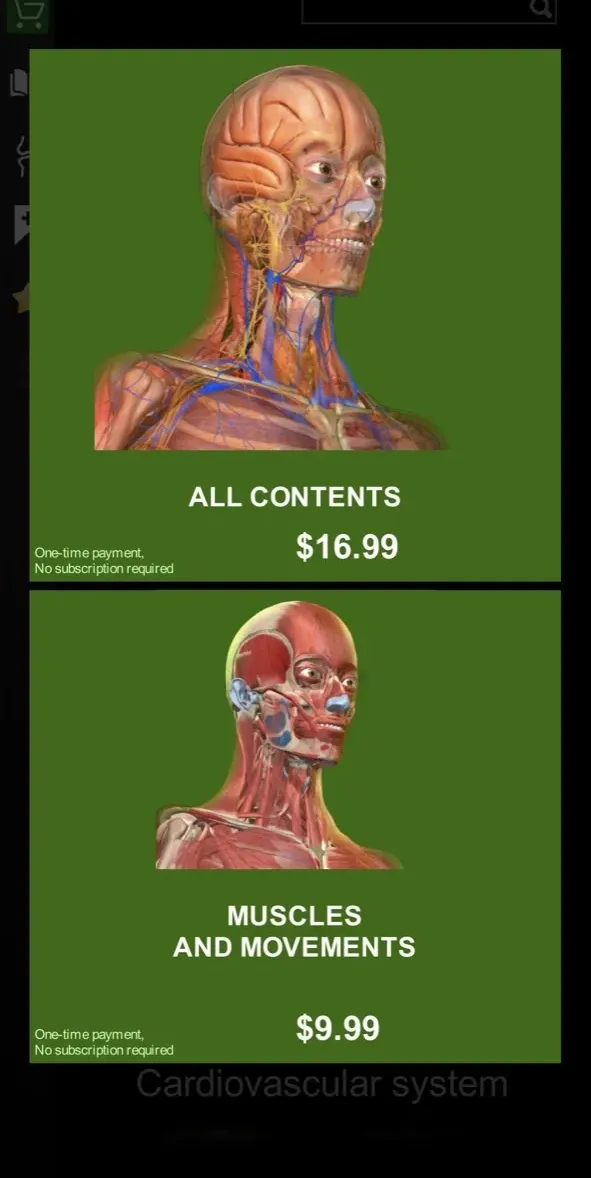 The paywall screen of the Anatomy Learning app