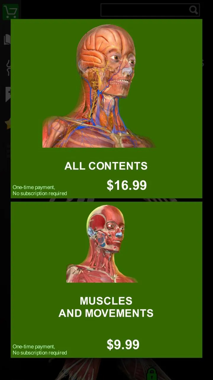 The paywall screen of the Anatomy Learning app