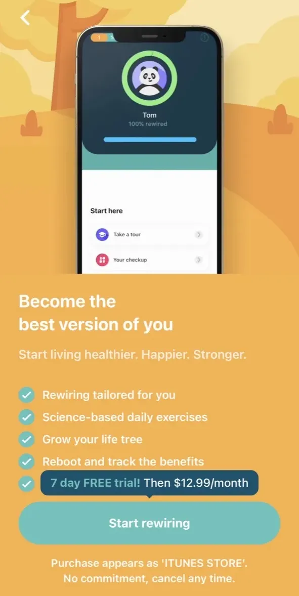 The paywall screen of the Brainbuddy app