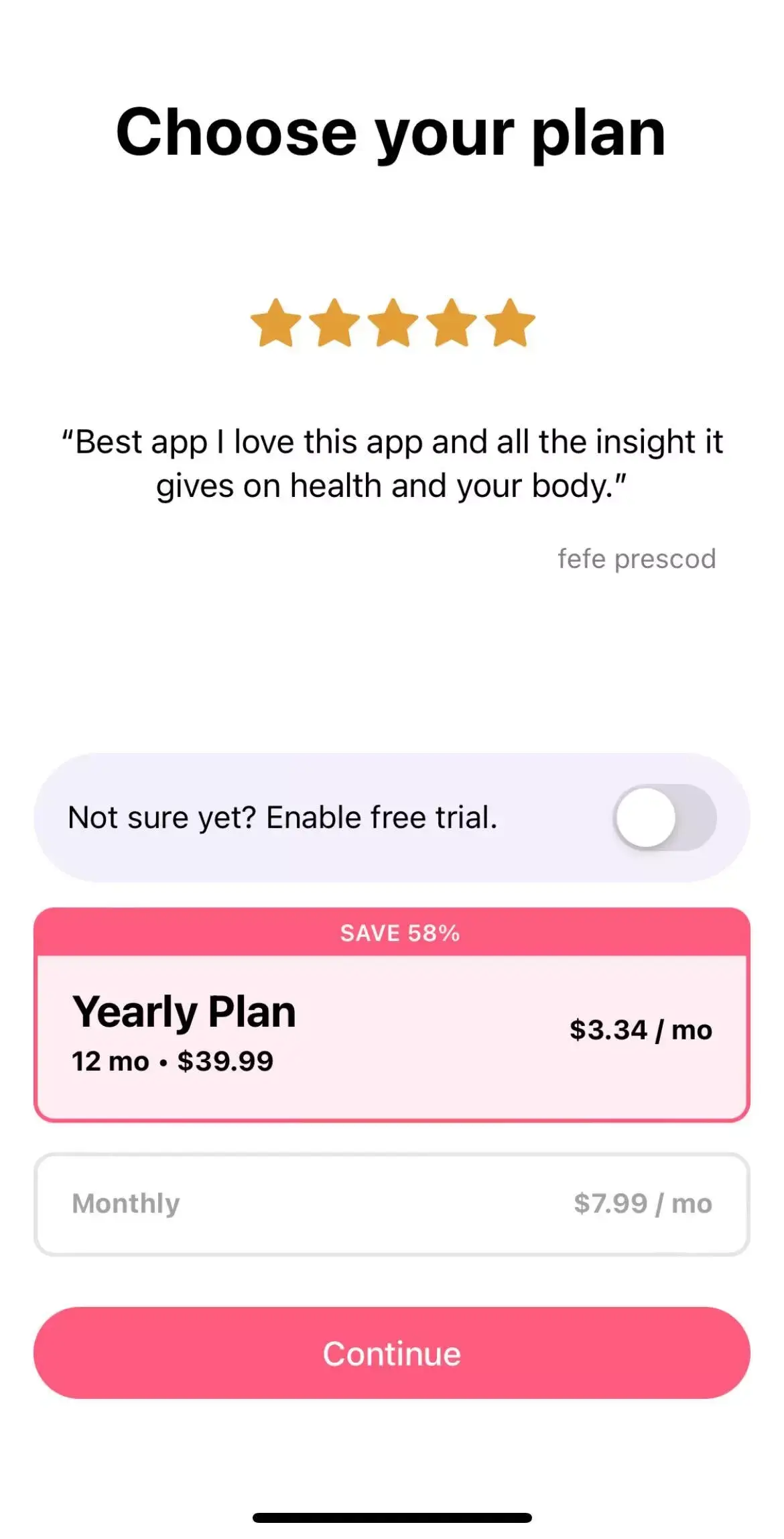 The paywall screen of the Flo Period app