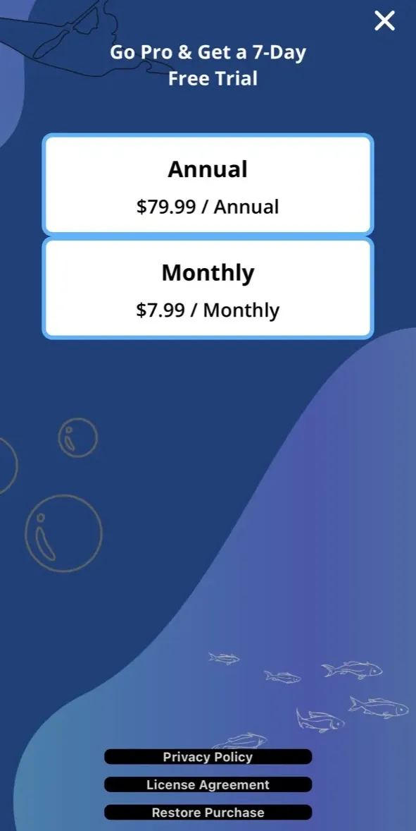 The paywall screen of the true app