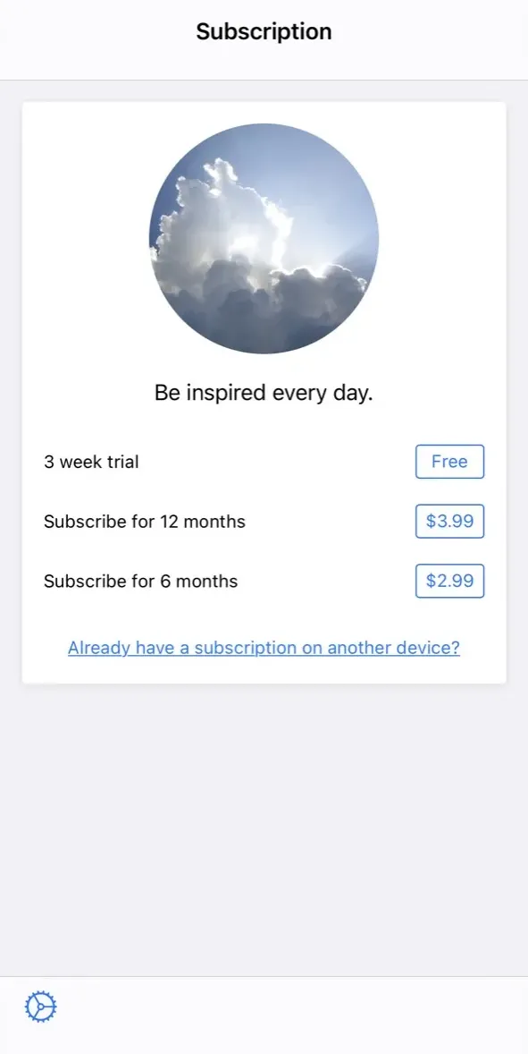 The paywall screen of the true app