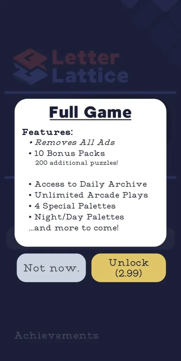 The paywall screen of the true app