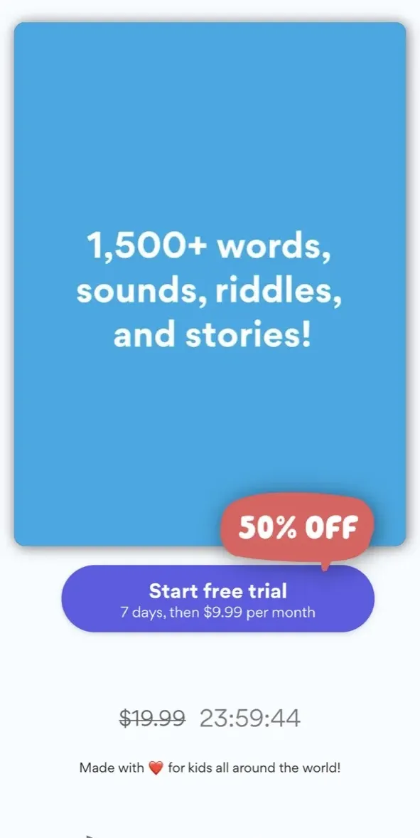 The paywall screen of the true app