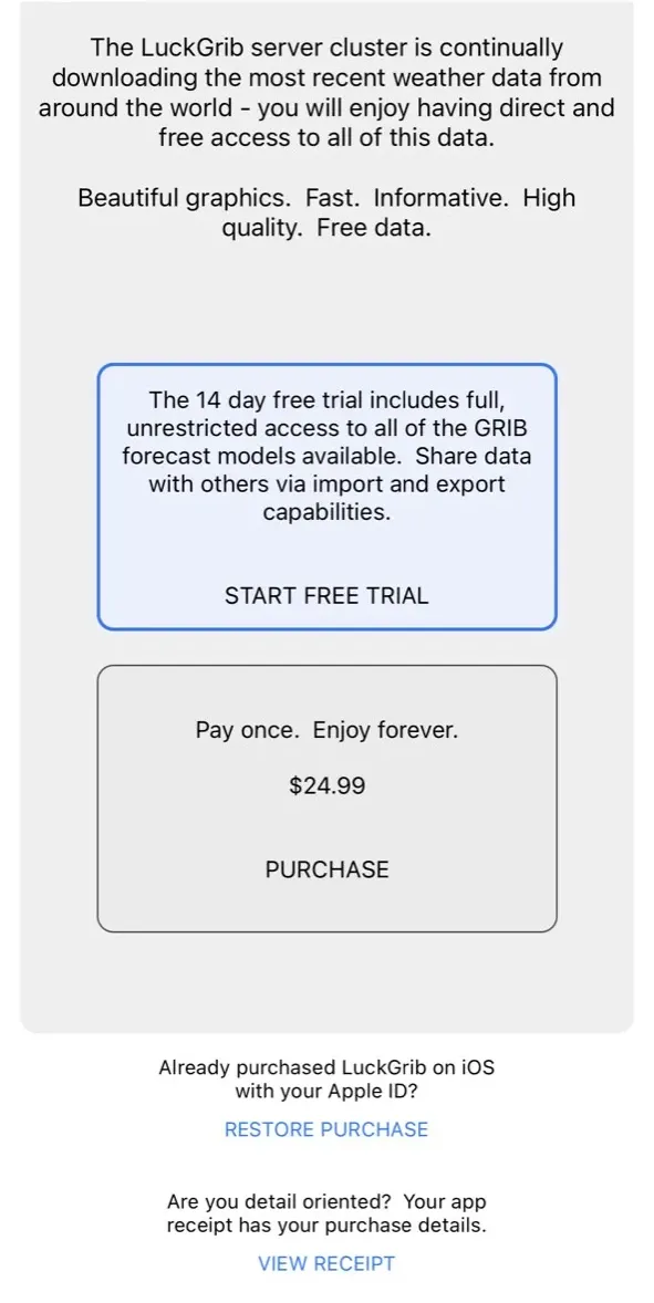 The paywall screen of the true app