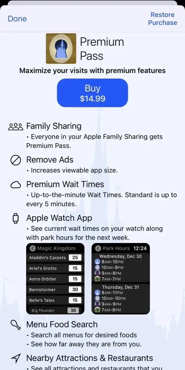 The paywall screen of the true app