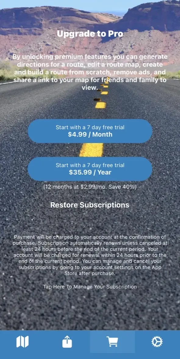 The paywall screen of the true app