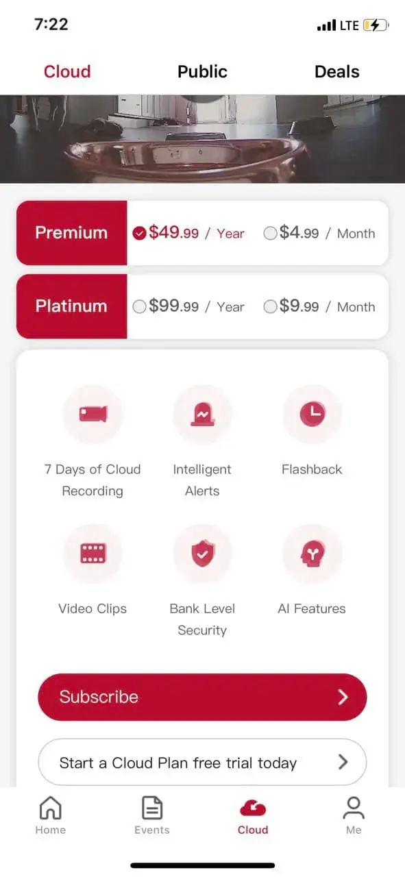 The paywall screen of the meShare app