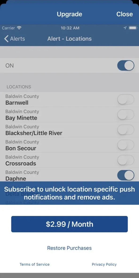 The paywall screen of the true app