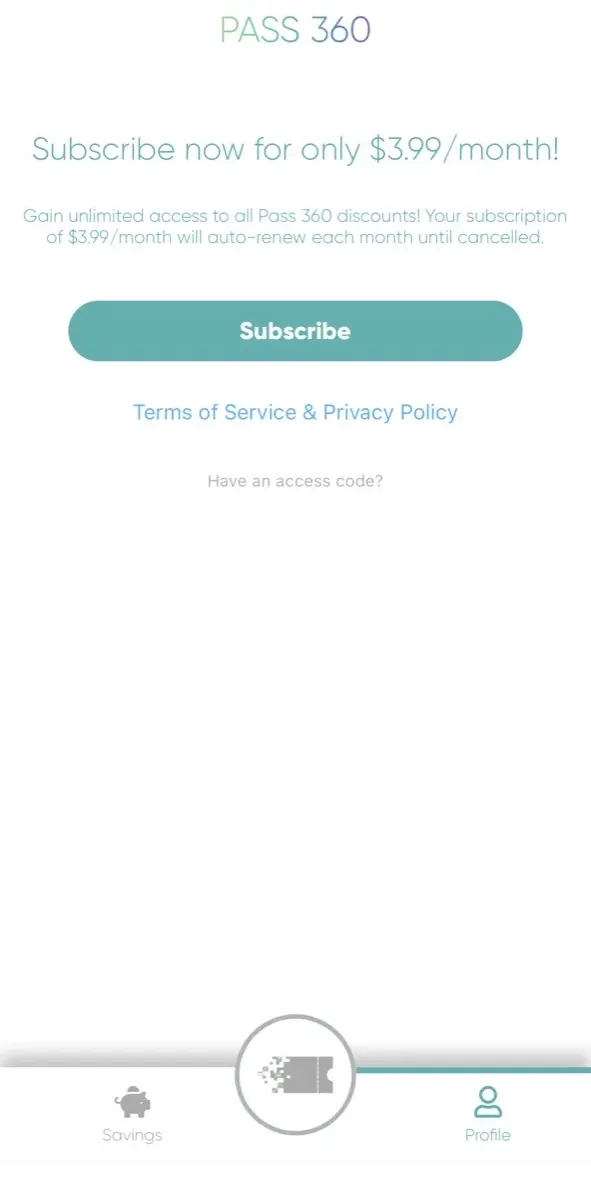 The paywall screen of the true app