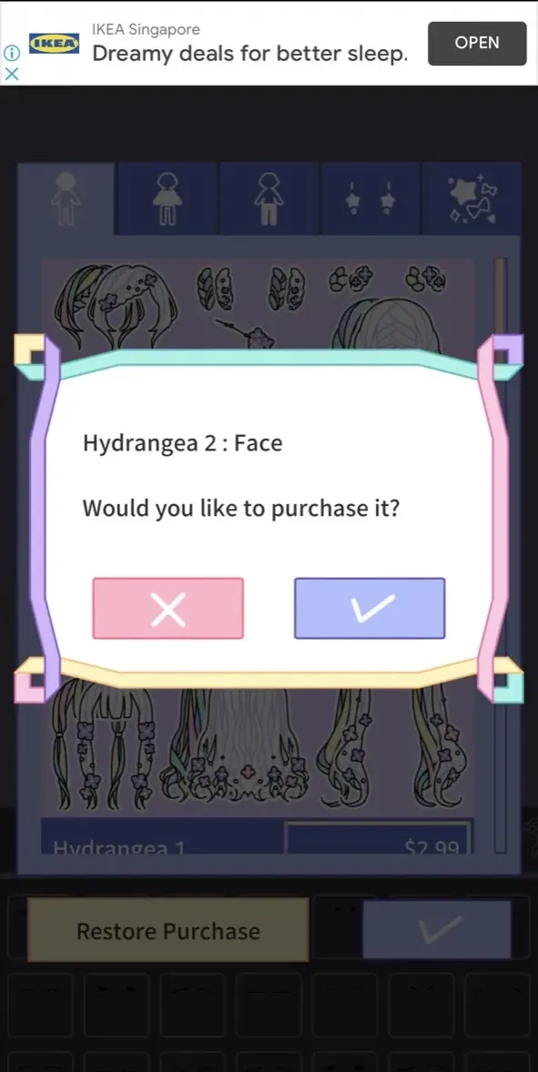 The paywall screen of the Pastel Girl app