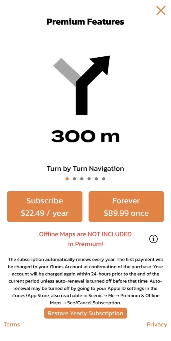 The paywall screen of the true app