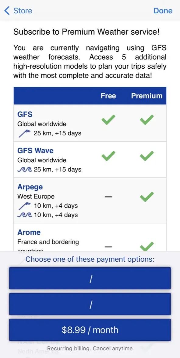 The paywall screen of the true app